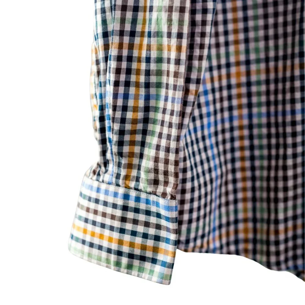 James Tattersall London XL Plaid Button Down Shirt 17–17.5 Multicolor Check - Picture 5 of 10